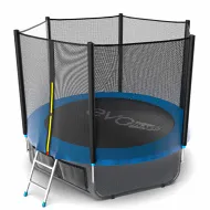 Батут для дачи EVO JUMP External 8ft (Blue) с внешней сеткой и лестницей + нижняя сеть