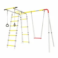 Дачный комплекс Лесная поляна 3 + ФАНЕРНЫЕ качели Romana R 103.26.05 (белый/желтый)