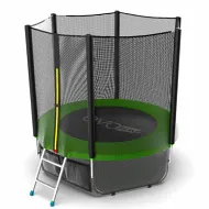 Батут для дачи EVO JUMP External 6ft (Green) с внешней сеткой и лестницей + нижняя сеть